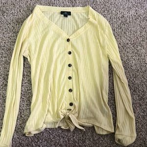 Yellow button up blouse